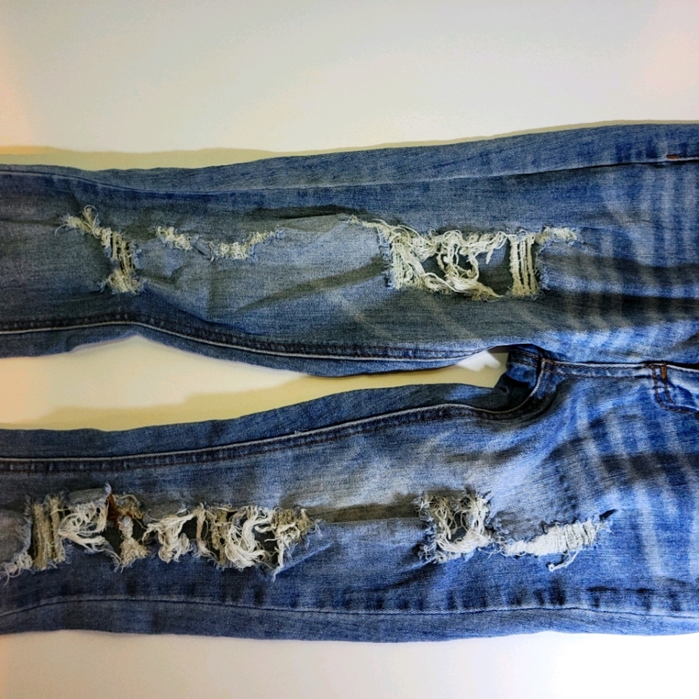 Indigo Rein Jeans Distressed Destroyed Skinny